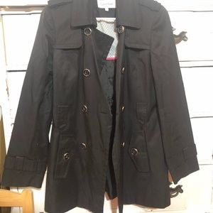 Calvin Klein Black Small Trench coat Raincoat Waterproof